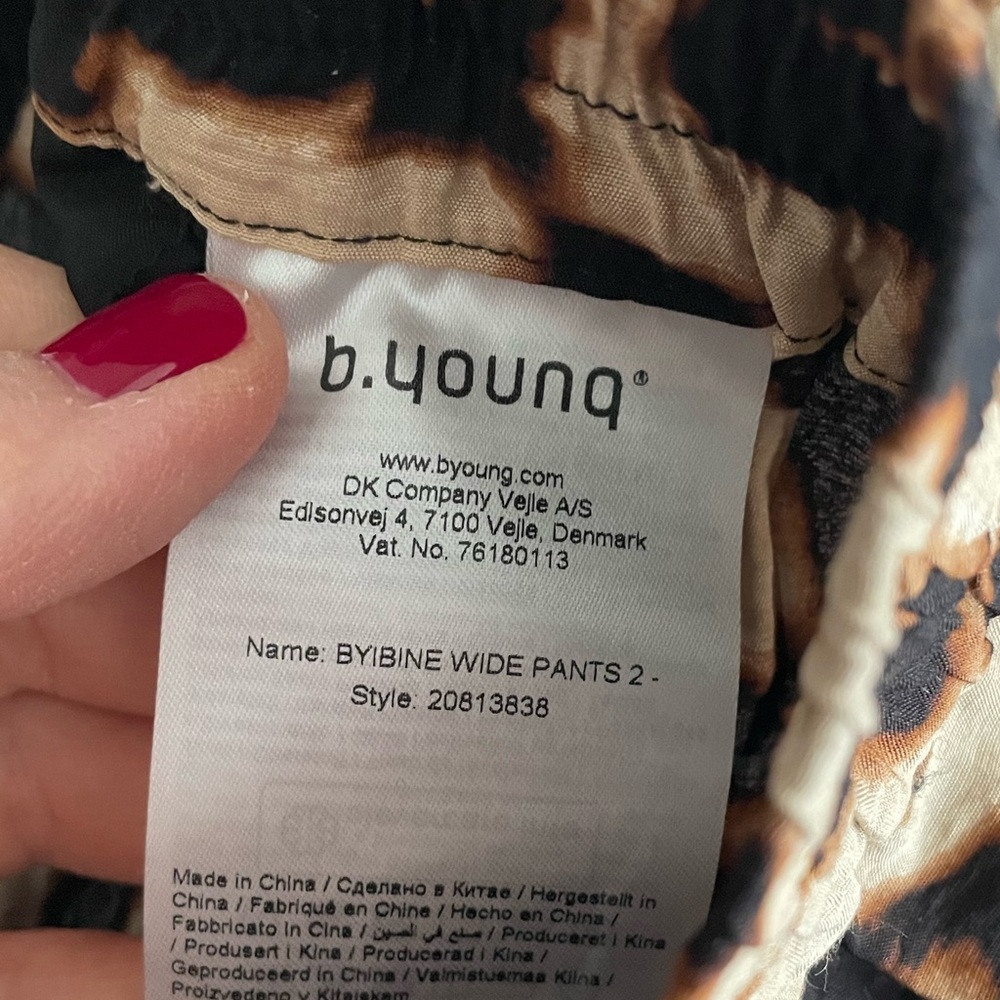 NWT B Young Leopard Print Wide-Leg Pants Size Euro 40. Medium Large - Picture 9 of 11